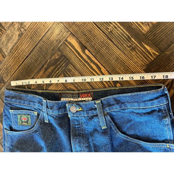 Cinch Men's Bootcut FR Work Jeans - Dark Blue - Picture 5 of 12